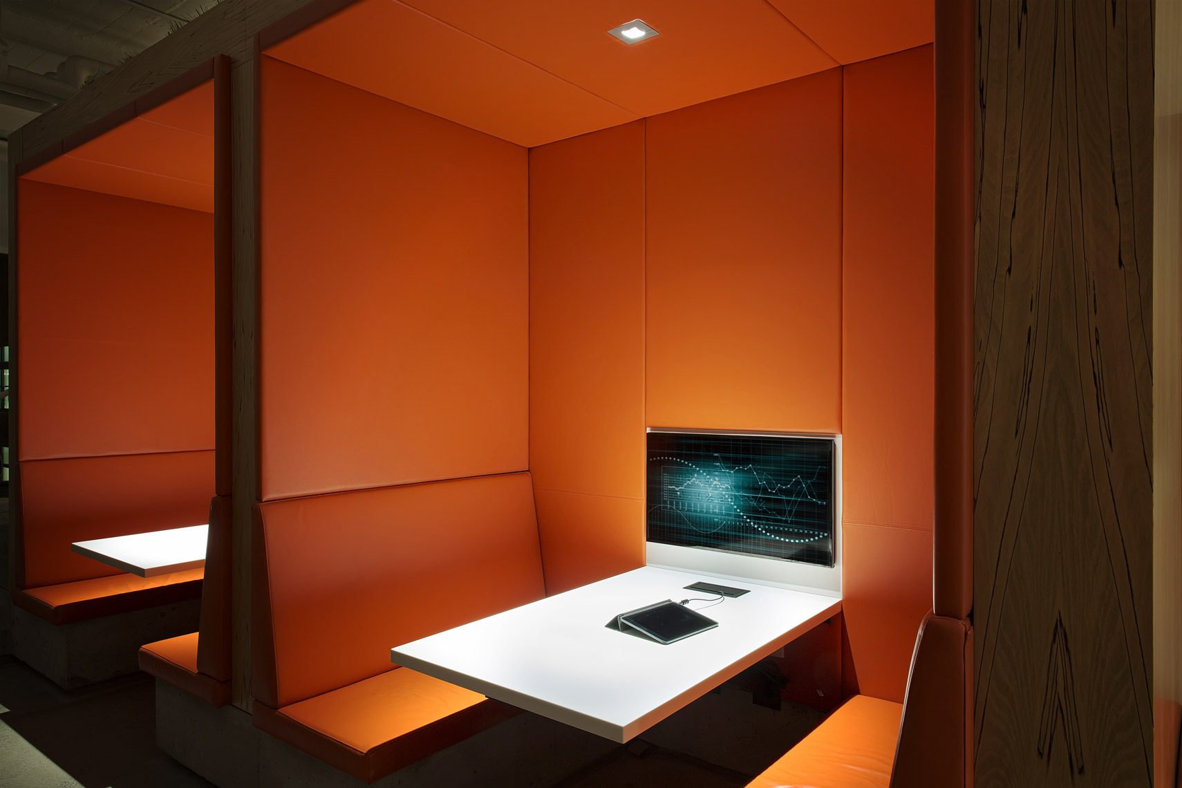 A minimalistic and modern office nook fit for the productive professional of any size. Interior photographer New York