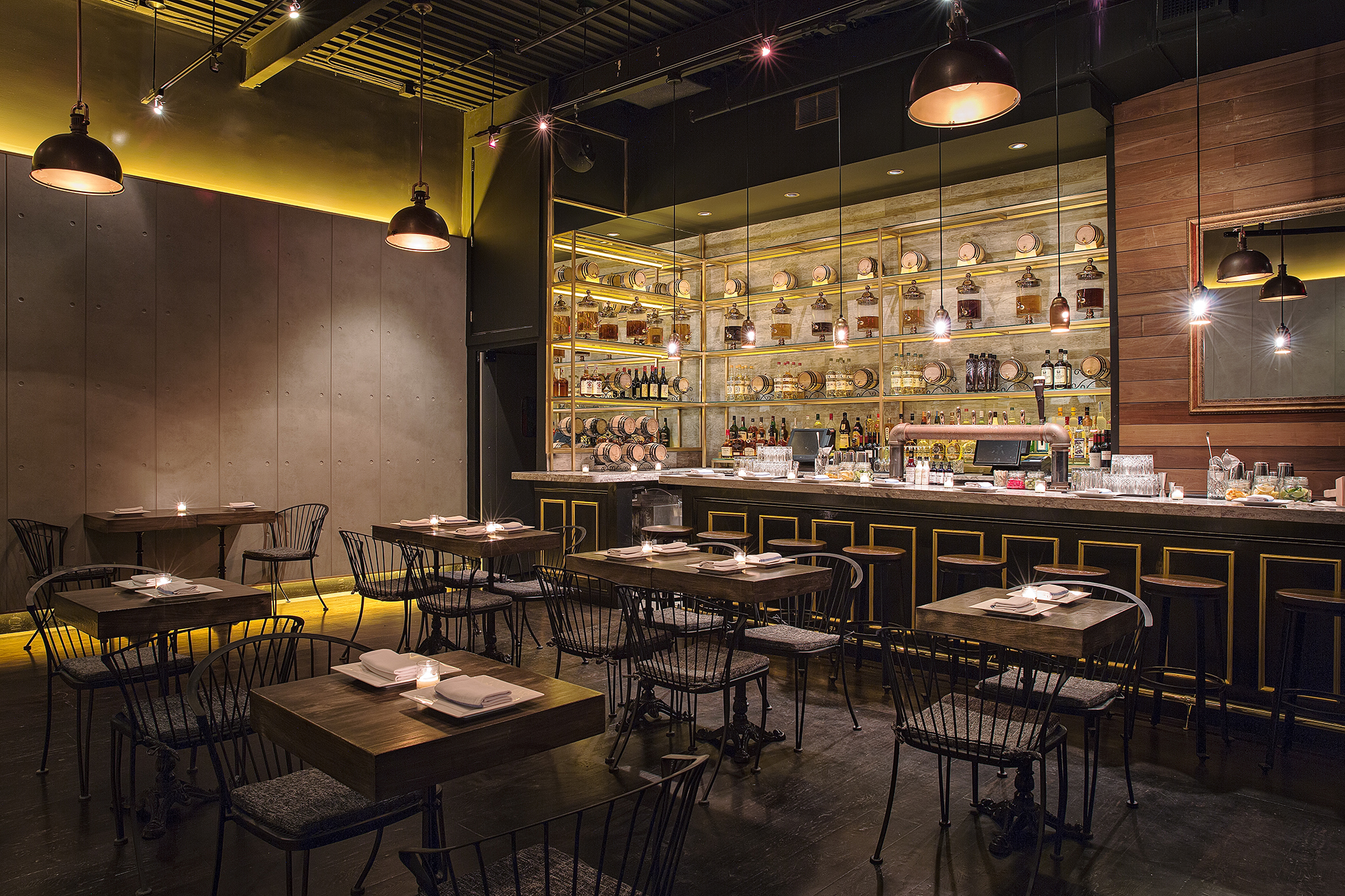 The Regal in Williamsburg is a small and cosy modern space for the locals to enjoy happy hour and more. Interior restaurant photographer NY. SGM Photography